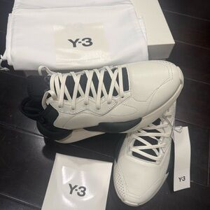 Y-3 Men's Black and White High-Top Sneakers